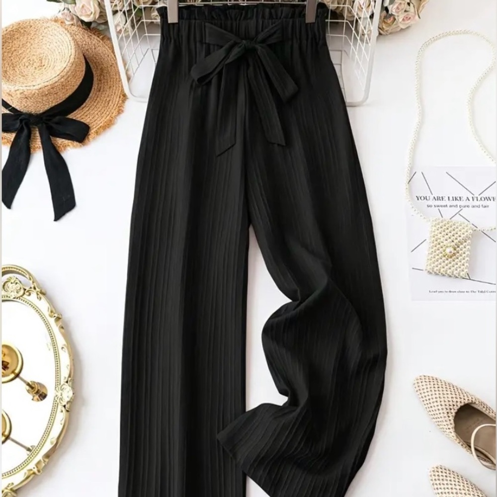 Solid Straight Leg Pants